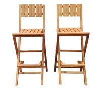 AXI Bruno Set de 2 Tabourets de Bar Pliables en Teck | Assises de Bar Jusqu'à 100 Kg par Tabouret