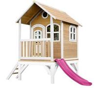 AXI Cabane enfant TOM Brun Blanc avec toboggan Rose Rose G