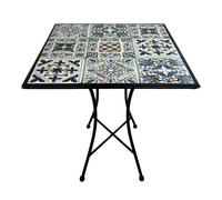 Axi Camilla Table De Bistrot Bleu - Mosaïque | Petite Table Basse, Design Carré, Carreaux En Céramique | Balcon, Terrasse Ou Balcon - Charge Max : 40 Kg / 60 X 60 X 75 Cm