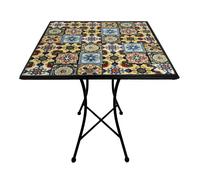 AXI Camilla Table de bistrot Yellow Breeze - Mosaïque | Petite Table Basse, Design Carré, Carreaux en Céramique | Balcon, Terrasse