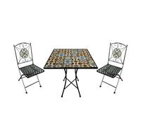 Axi Camilla Table Et Chaise Bistrot, 2 Chaises 1 Table, Ensemble Bistro Extérieur, Mosaique Yellow Breeze - Salon De Jardin Bistrot, Table Bistrot Pour Jardin/Balcon/Terrasse