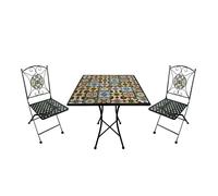 Axi Camilla Table Et Chaise Bistrot, 2 Chaises 1 Table, Ensemble Bistro Extérieur, Mosaique Yellow Breeze - Salon De Jardin Bistrot, Table Bistrot Pour Jardin/Balcon/Terrasse