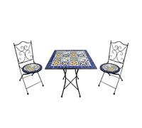 AXI Camilla Table et Chaise Bistrot, Ensemble Jardin Extérieur, Mosaique Bleu Mediterrannéen - pour Jardin/Balcon/Terrasse
