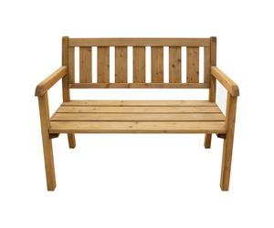 AXI | Charlotte Banc de Jardin en Bois 110 cm - Marron | Exterieur 2 Places, Bois d'Epicéa | Dossier Haut - Assise Confortable