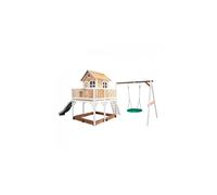 Axi Classic Liam Playhouse With Summer Nest Swing Brown/White - Toboggan Gris