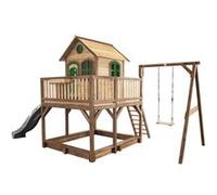 AXI Classic Liam Maisonnette avec Balancoire Simple Marron vert Toboggan Gris Marron G