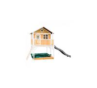 AXI Maisonnette Marc – Pour l'extérieur, bac à sable et toboggan gris, bois FSC, marron et blanc