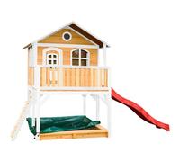 AXI Maisonnette Marc – Maison enfant bois FSC pour l'extérieur avec bac à sable et toboggan rouge