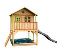 AXI Marc Maison Enfant avec Bac à Sable & Toboggan Gris | Aire de Jeux pour l'extérieur en marron & Vert | Maisonnette / Cabane de Jeu en Bois FSC