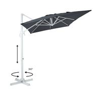 AXI Coco Parasol Déporté Blanc/Gris - Parasol Déporté Rectangulaire 200x300 cm - Parasol Pied Déporté, structure aluminium - Rotation 360 - Parasol