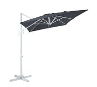 Axi Coco Parasol Déporté Blanc/Gris - Parasol Déporté Rectangulaire 200x300 Cm - Parasol Pied Déporté, Structure Aluminium - Rotation 360 - Parasol Déporté Inclinable - Résistant Aux Uv