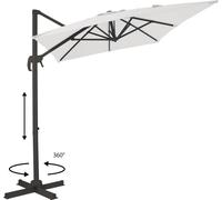 AXI Coco Parasol Déporté Gris/Beige - Parasol Déporté Rectangulaire 200x300 cm - Parasol Pied Déporté, structure aluminium - Rotation 360 - Parasol