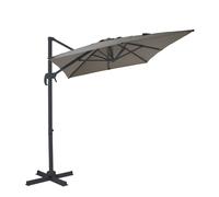 AXI Coco Parasol Déporté Gris/Taupe - Rectangulaire 200x300 cm - Structure aluminium - Rotation 360 - Inclinable - Résistant aux UV