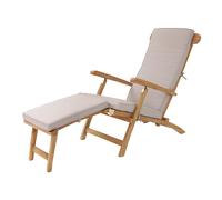 AXI Costa Bain de Soleil en Bois Teck avec Coussin | Transat Jardin ajustable en 4 positions | Chaise Longue pour l'extérieur / le jardin