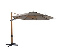 AXI Cyrus Premium Parasol Déporté Marron/Taupe - Rectangulaire Ø 300cm - Structure aluminium - Rotation 360 - Inclinable - Résistant aux UV