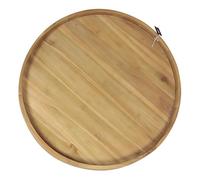Axi Dewi Plateau Rond en Bois De Teck Ø 60 Cm | Assiette De Service avec Poignées Ouvertes Et Rebord Relevé | Idéal pour Les Boissons, Les Verres Et Les Accessoires