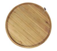 Axi Dewi Plateau Rond En Bois De Teck Ø 80 Cm | Assiette De Service Avec Poignées Ouvertes Et Rebord Relevé | Idéal Pour Les Boissons, Les Verres Et Les Accessoires