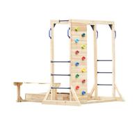 AXI Dex Aire de Jeux en bois, Marron | Structure d'Escalade pour Enfants avec Mur d'Escalade, Bac à sable, Barres de Singe et Table de Pique-Nique | Pour le Jardin - 200 x 195 x 199 cm