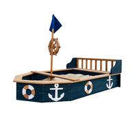 AXI Doris bac à Sable, bac à Sable Bateau en Bois - 153 x 90 x 100 cm, Bateau bac à Sable, gouvernail de Bateau Rotatif sur Le mât | Bâche et Toile de Fond incluses, bac à Sable comme Bateau
