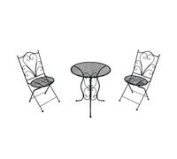 AXI Eloise Ensemble Bistrot Ajouré Gris | Salon de Jardin Bistro avec Table & 2 Chaises, pour Balcon & Terrasse, 39 x 46 x 88 cm