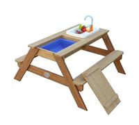 AXI Emily Table Sable et Eau en Bois Marron | Table d'eau avec couvercle, boîtes de rangement & jeu évier de cuisine | Table de Jeu Enfant à Eau pour le jardin