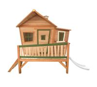 AXI Emma Maison Enfant avec Toboggan Blanc | Aire de Jeux pour l'extérieur en Marron & Vert | Maisonnette / Cabane de Jeu en Bois