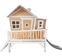 AXI Emma Maison Enfant avec Toboggan Gris | Aire de Jeux pour l'extérieur en Marron & Blanc | Maisonnette / Cabane de Jeu en Bois