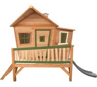 AXI Emma Maison Enfant avec Toboggan Gris | Aire de Jeux pour l'extérieur en Marron & Vert | Maisonnette / Cabane de Jeu en Bois