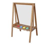 AXI Eric chevalet pour enfants en bois brun foncé | Tableau de peinture avec toile en plexiglas et 4 boîtes de peinture | 50x70x105 cm