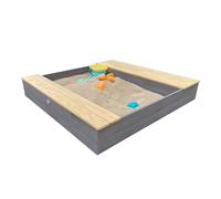 AXI Evy - Bac a sable | Bac à sable avec Bassin et Espace de Rangement Gris, Brun | Bac a Sable Bois, Bois de Hemlock | Facile à Construire, Ranger | Couverture et Toile de Sol Fournies