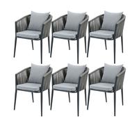 AXI Faye Ensemble de 6 Chaises de Jardin, Anthracite | Aluminium/Polyester et Cussins d'Assise en Oléfine | Supporte jusqu'à 120 kg
