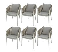 AXI Faye Ensemble de 6 Chaises de Jardin, Beige | Aluminium/Polyester et Cussins d'Assise en Oléfine | Supporte jusqu'à 120 kg