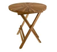 AXI Gia Table de Jardin Pliante Ronde en Teck, Ø 60 cm | Meuble Style Bistrot pour Terrasse / Balcon / Extérieur