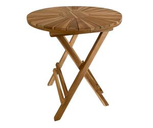 AXI Gia Table de Jardin Pliante Ronde en Teck, Ø 60 cm | Meuble Style Bistrot pour Terrasse/Balcon/Extérieur