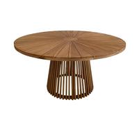 AXI Hani Table de Jardin Ronde en Bois de Teck Ø 150 cm | Résistante aux Intempéries pour Terrasse/extérieur | pour 6 Personnes | 150 x 75 cm