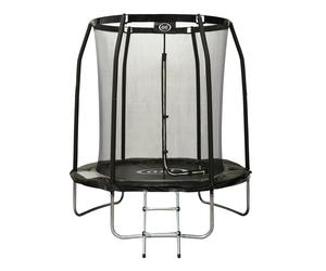 AXI Houston Trampoline Rond - Filet Ø 180 cm en Noir | Trampoline Hors Sol - 6 ft - pour Enfants - Avec Bordure, Echelle et Filet de Sécurité | Pour le Jardin / l'Extérieur | Surface de Saut : 144 cm
