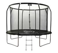 AXI Houston Trampoline Rond - Filet Ø 305 cm en Noir | Trampoline Hors Sol - 10 ft - pour Enfants - avec Bordure, Echelle et Filet de Sécurité | pour Le Jardin/l'Extérieur | Surface de Saut : 261 cm
