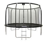 AXI Houston Trampoline Rond - Filet Ø 366 cm en Noir | Trampoline Hors Sol - 12 ft - pour Enfants - Avec Bordure, Echelle et Filet de Sécurité | Pour le Jardin / l'Extérieur | Surface de Saut : 323 cm