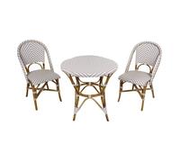 AXI Jacqueline Table et Chaise Bistrot, Rose Sombre/Blanc, 2 Chaises 1 Table, Ensemble Bistro Extérieur | Table de bistro avec 2