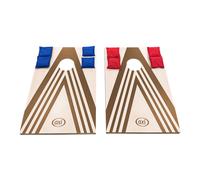 AXI Jeu de Cornhole Set Plus avec 2 Plateaux - Jeu de Lancer de Sacs de Fèves pour Extérieur/Intérieur - Comprend 8 Sacs et 1 sac de Transport - Plateau en Bois Pliable - Jeu de Jardin - 91 x 60 cm