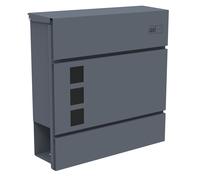 AXI Jonas Boîte aux lettres en métal anthracite | Boîte à Lettres murale pour le courrier, les journaux et les magazines, avec clé - Montage mural | 37 x 11 x 37 cm