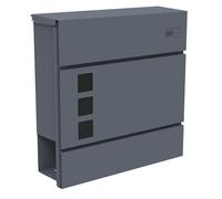 AXI Jonas Boîte aux lettres en métal anthracite | Boîte à Lettres murale pour le courrier, les journaux et les magazines, avec clé - Montage mural | 37 x 11 x 37 cm