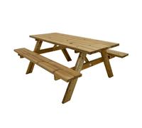 AXI Julie Table de pique-nique en bois marron pour max 6 personnes - 177 x 154 cm| Set de jardin pour adultes au design classique