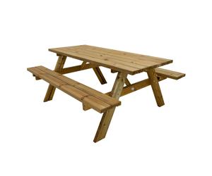 Axi Julie Table De Pique-Nique En Bois Marron Pour Max 6 Personnes - 177 X 154 Cm| Set De Jardin Pour Adultes Au Design Classique