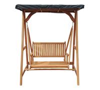 AXI Kari Balançelle de Jardin en Bois de Teck | Banc à Bascule avec Pare-Soleil et Accoudoirs | Chaise Longue d'Extérieur / Pour 1 Personne | Peut supporter jusqu'à 120 kg