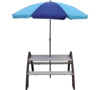 AXI Kylo Table Pique Nique Enfant en Bois Gris & Blanc | Table Picnic avec Parasol pour le jardin