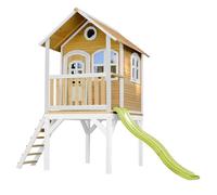 AXI Laura Maison Enfant avec Toboggan vert | Aire de Jeux pour l'extérieur en marron & blanche | Maisonnette / Cabane de Jeu en