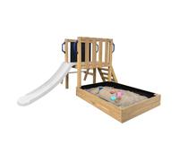 Axi Leah Aire De Jeux Mini En Bois Avec Toboggan Blanc / Extérieur, Bac À Sable, Cuisine De Jeu Et Tableau Noir