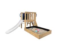 AXI Leah Aire de Jeux Mini en Bois avec Toboggan Blanc / Extérieur, bac à sable, cuisine de jeu et tableau noir