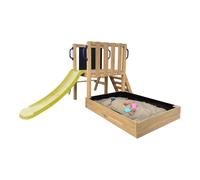 AXI Leah Aire de Jeux Mini en Bois avec Toboggan Vert / Extérieur, bac à sable, cuisine de jeu et tableau noir